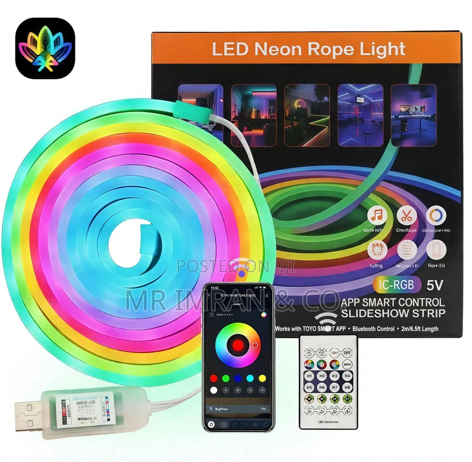 5V 5m RGB LED Neon Rope Light