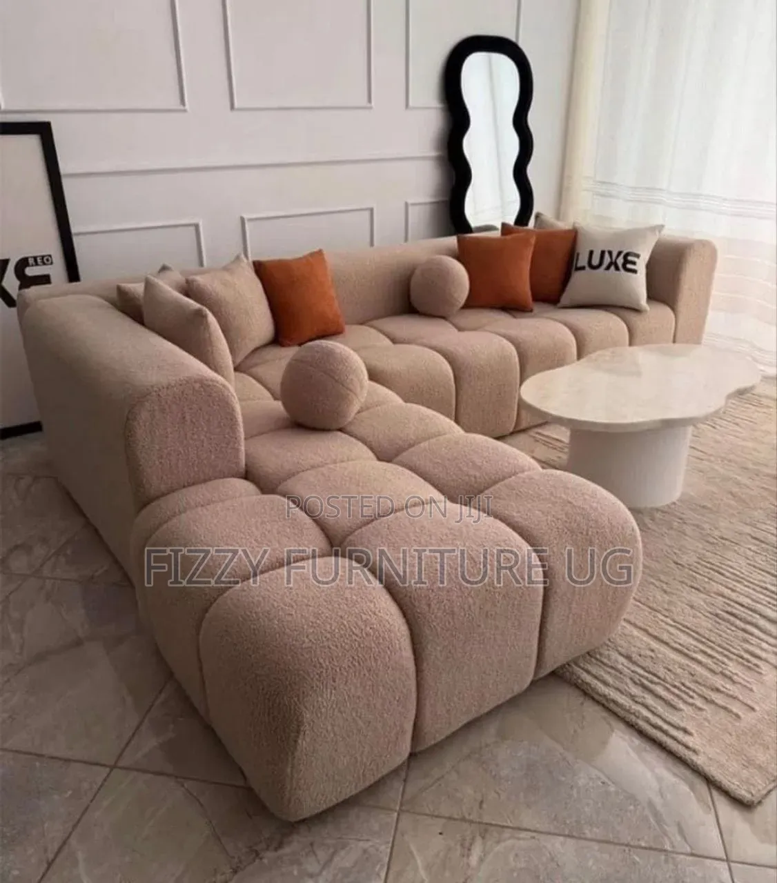 Bubble L Shaped Sofa Set Readily Available in Brown