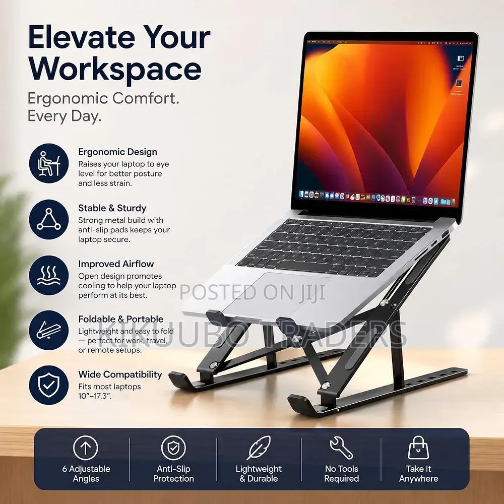Laptop Stand Adjustable Foldable Metal Laptop Riser