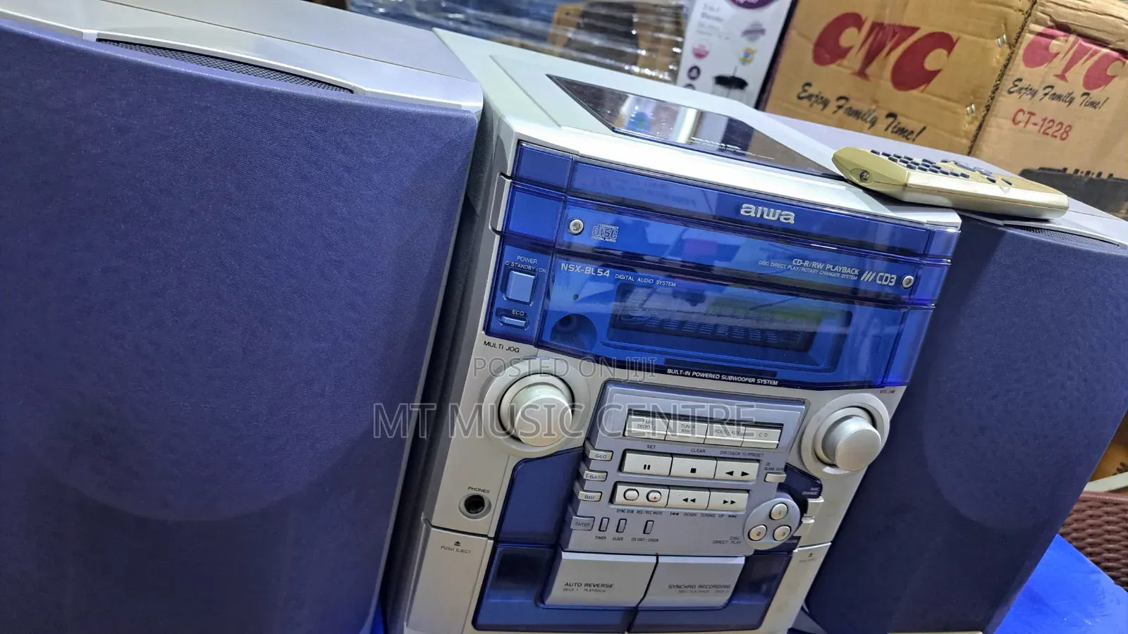 Aiwa NSX Blue Radio Receiver Speaker System