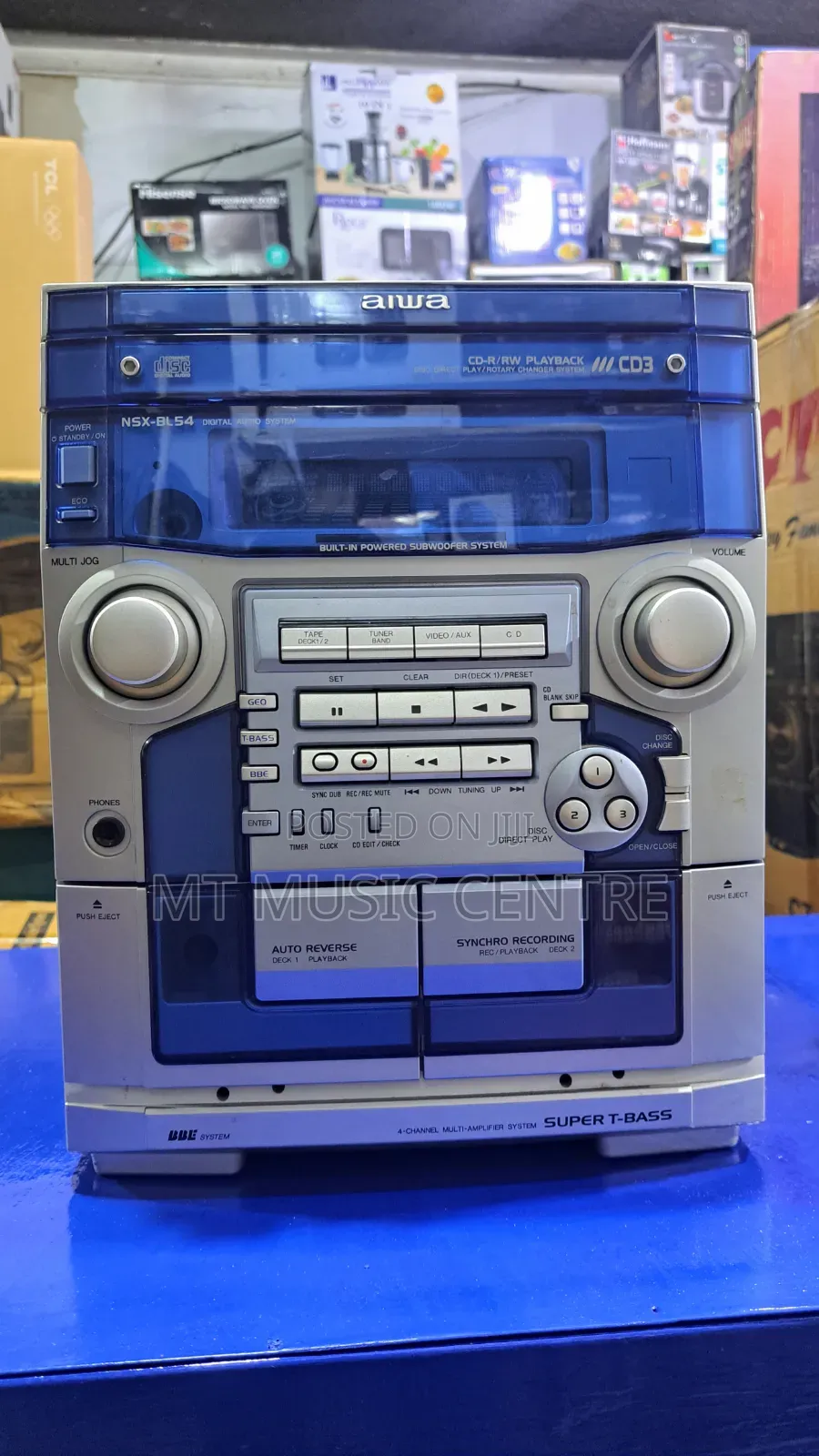 Aiwa NSX Blue Radio Receiver Speaker System