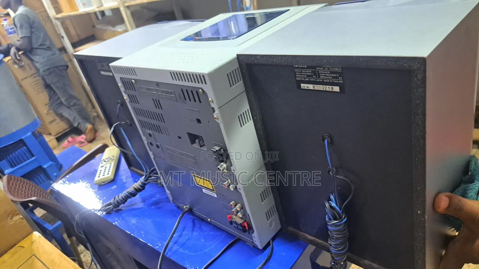 Aiwa NSX Blue Radio Receiver Speaker System