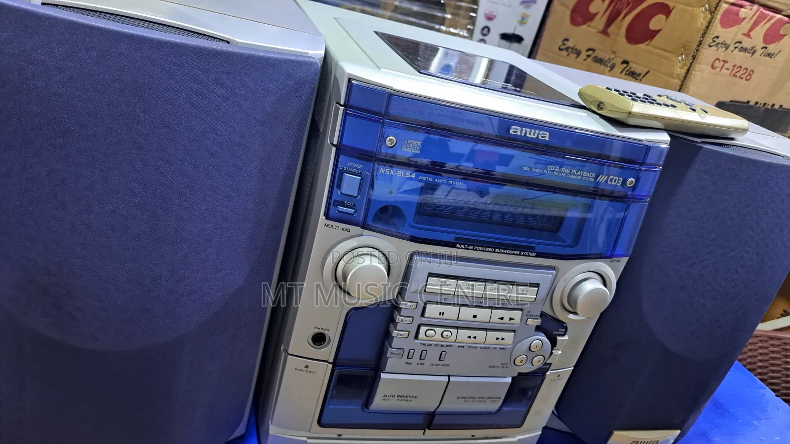 Aiwa NSX Blue Radio Receiver Speaker System