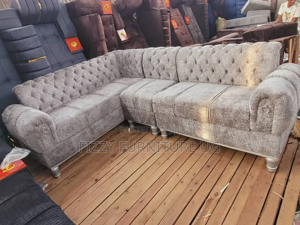 Giant L Sofa Set Readily Available in Brown