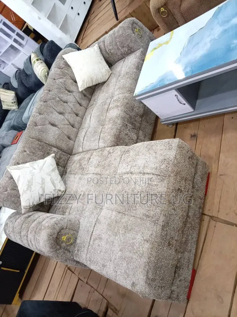 L Shaped Sofa Set in Brown Color