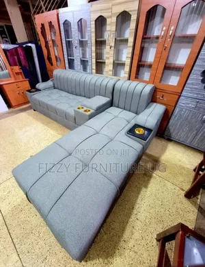 L Shaped Sofa Available in Gray Color