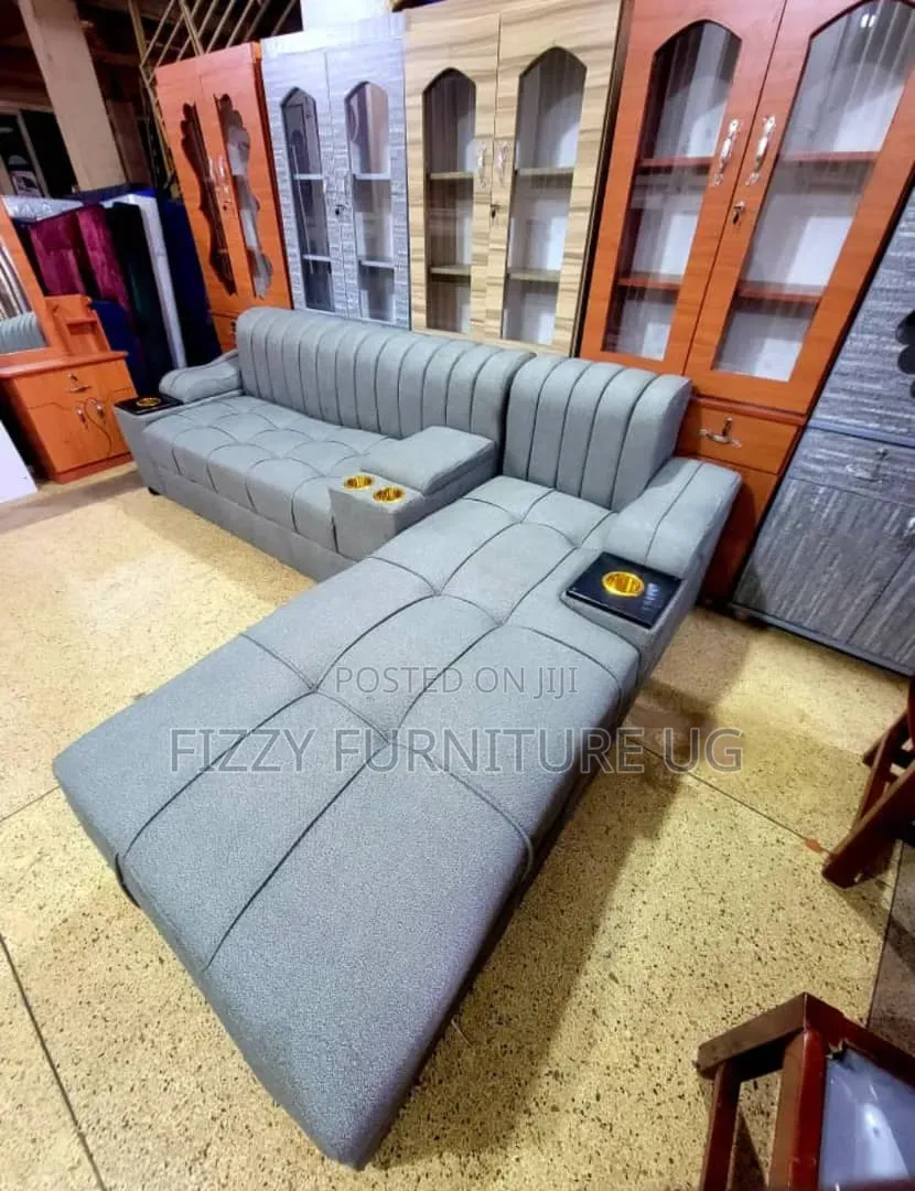L Shaped Sofa Available in Gray Color