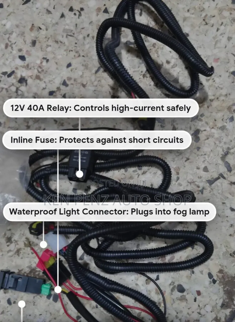 Universal Car Foglights Wiring Harness Kit