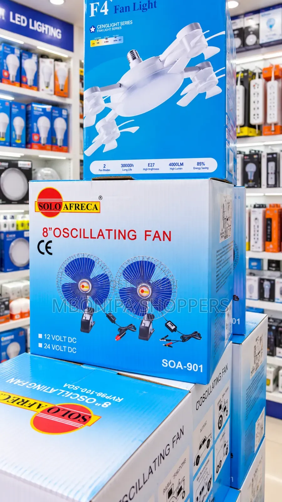 SOLO AFRECA 8-Inch DC Oscillating Fan – 12v/24v, Model SOA-901