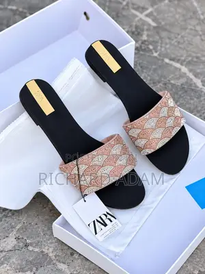 Zara Brown Chain Slide Sandals – Size 39 (Brand New)