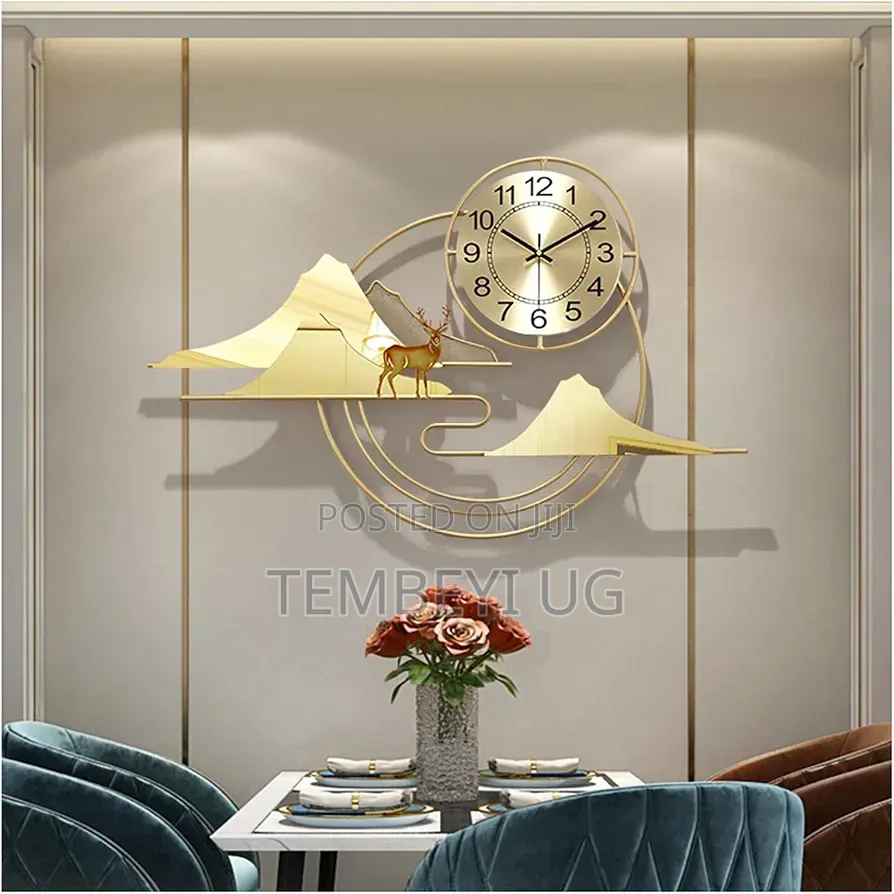 Modern Art Clock Metal Large Wall Clock, Metal Non-Ticking