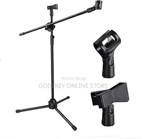 Tripod Microphone Stand With Two Clips for Microphones