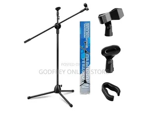 Tripod Microphone Stand With Two Clips for Microphones
