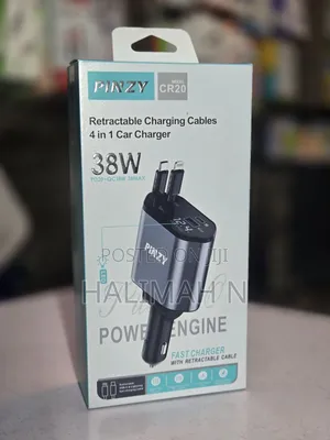 Fast Car Charger With Retractable Cables