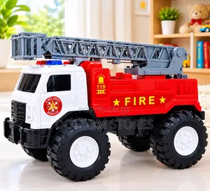 Red and White Toy Fire Engine Monster Truck