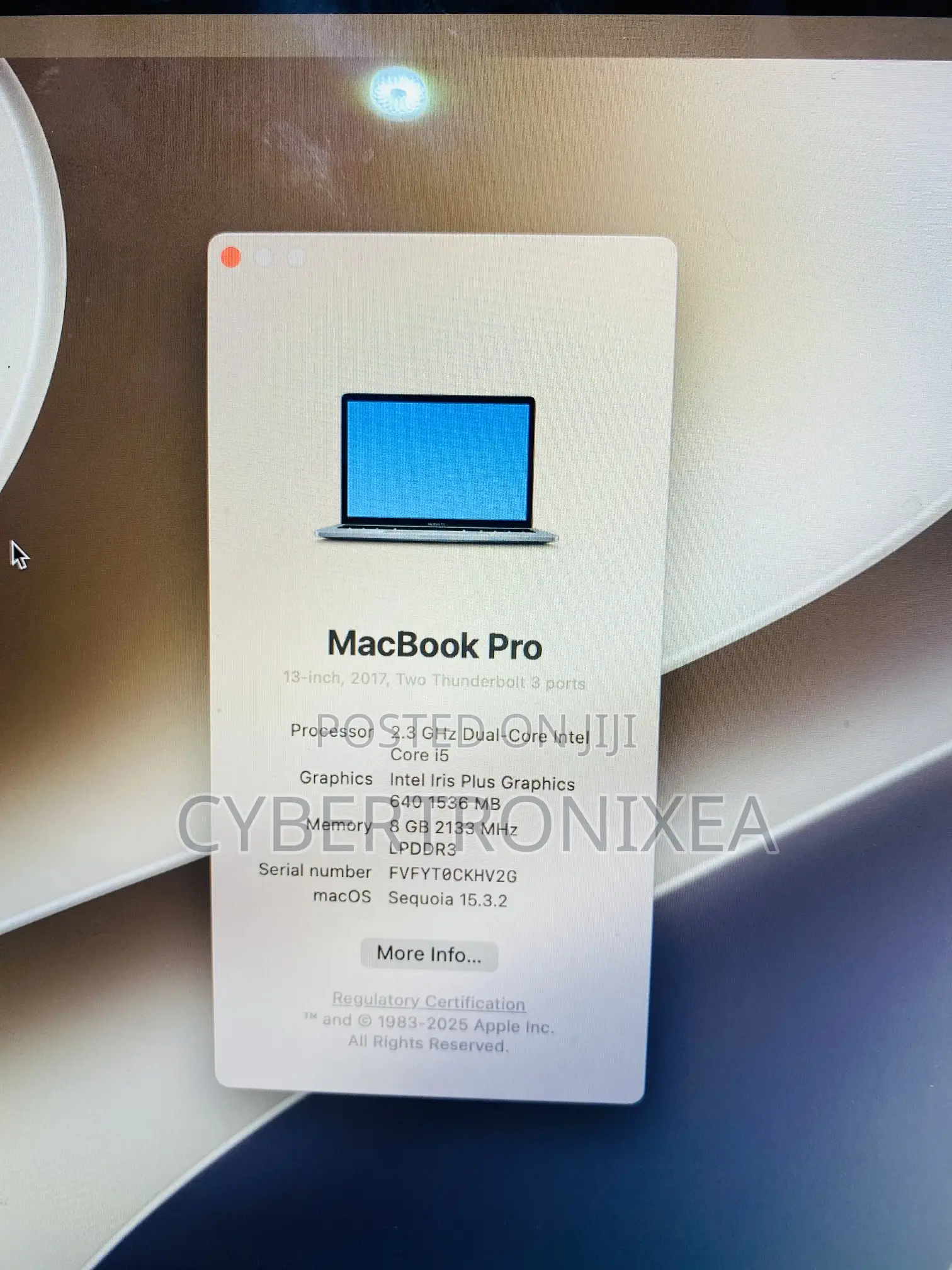 Laptop Apple MacBook Pro 2017 8GB Intel Core i5 SSD 128GB