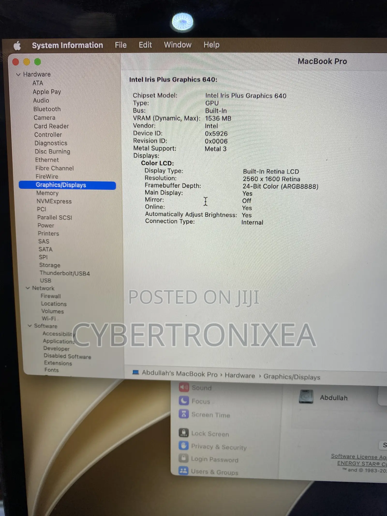 Laptop Apple MacBook Pro 2017 8GB Intel Core i5 SSD 128GB