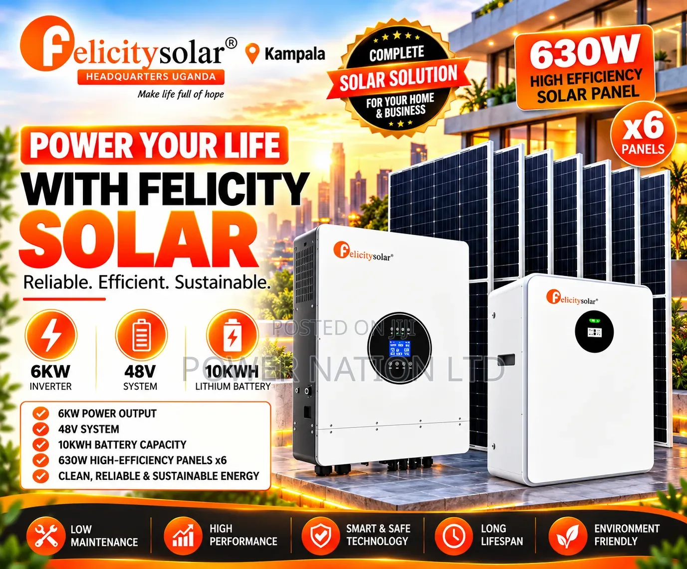 10kwh 48v Felicity Massive Clean Energy Solar System Full Kit