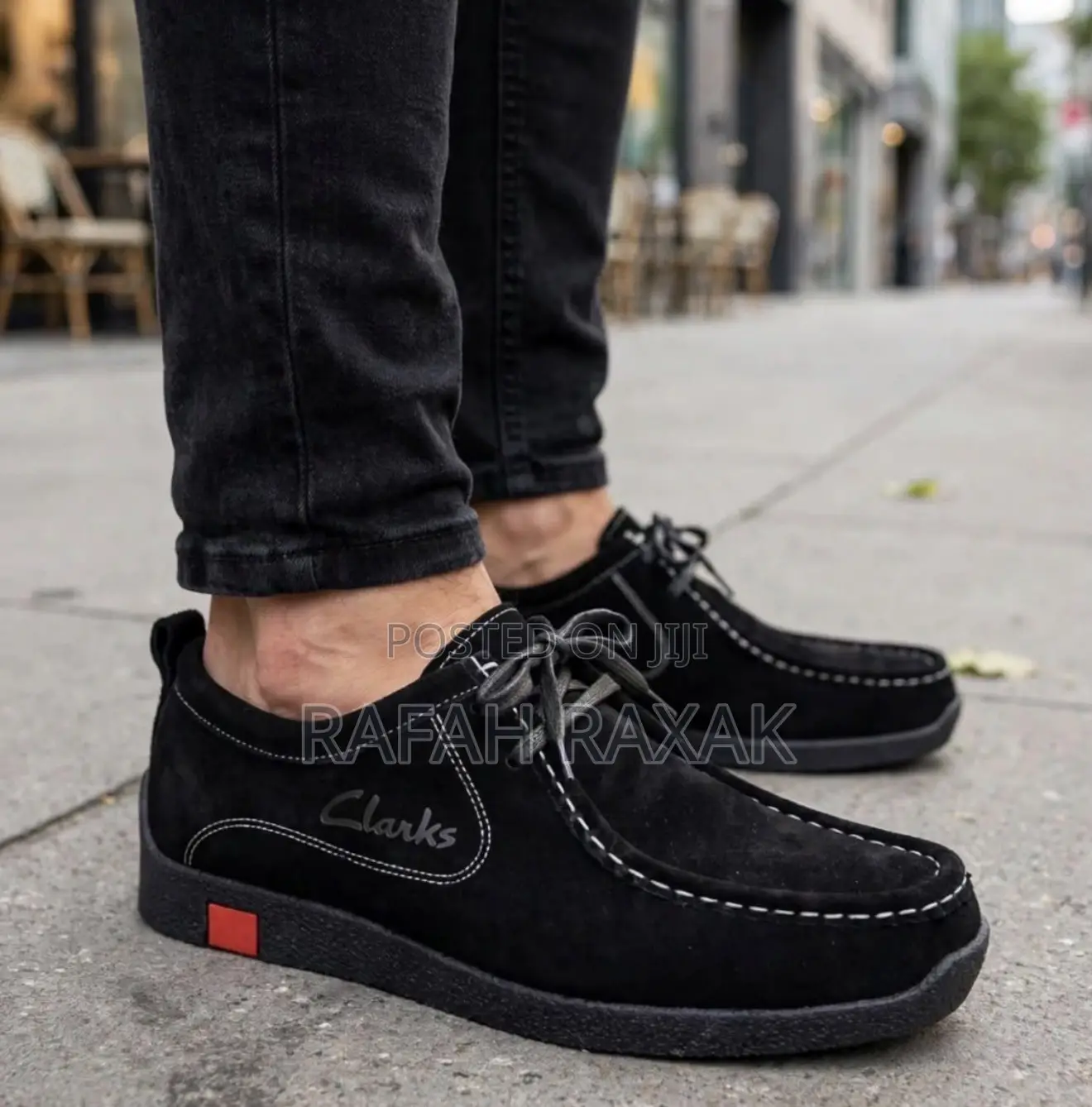 Men’s Triple Black Suede Clarks Wallabees Boat Shoes