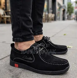 Men’s Triple Black Suede Clarks Wallabees Boat Shoes