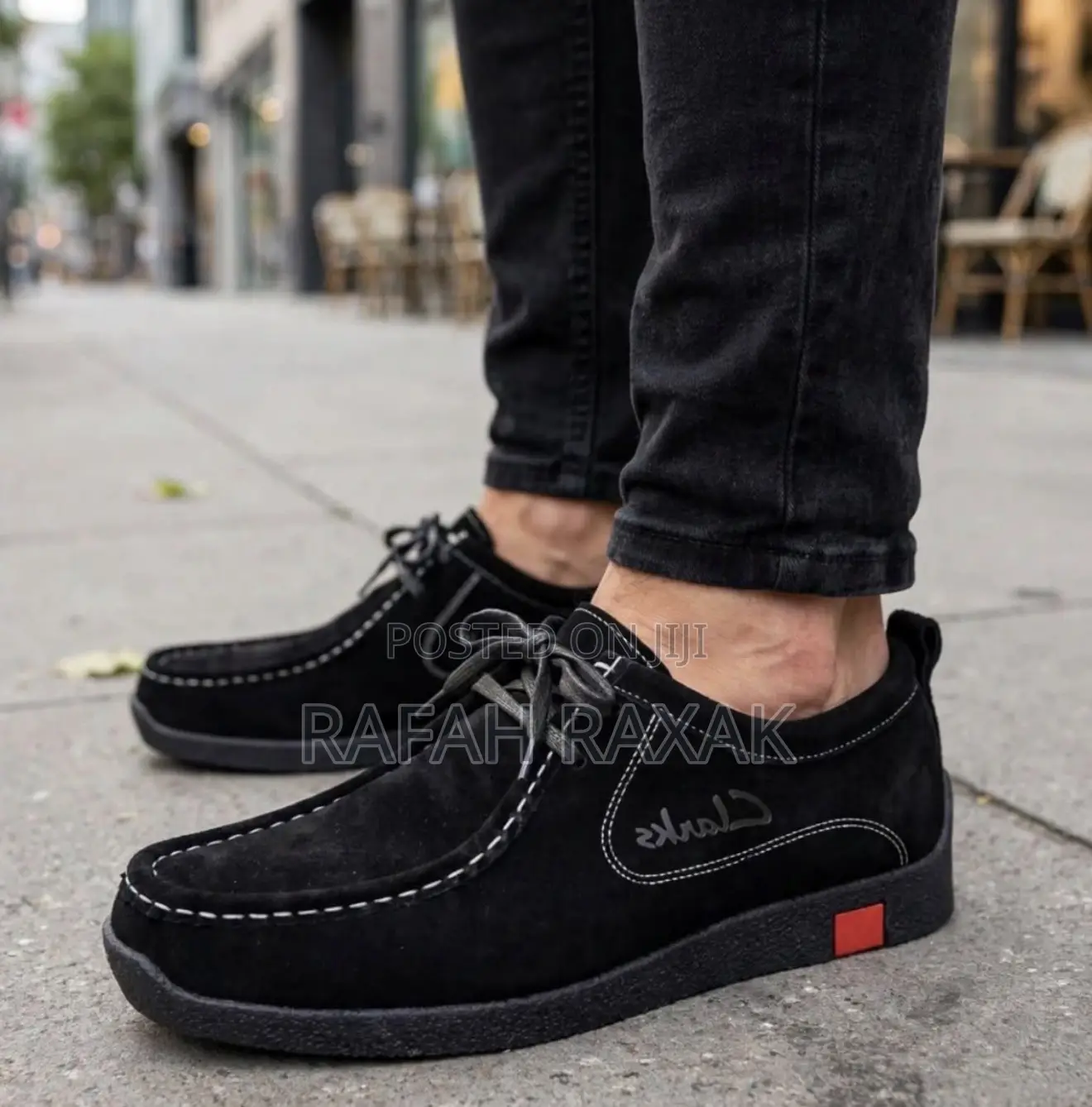 Men’s Triple Black Suede Clarks Wallabees Boat Shoes