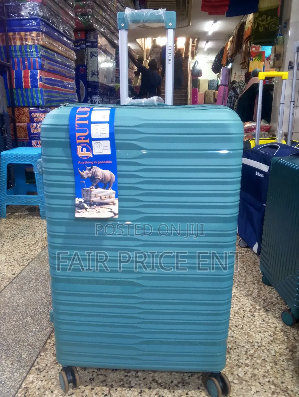 Rubber Plastic Suitcase. Large.( Blue)