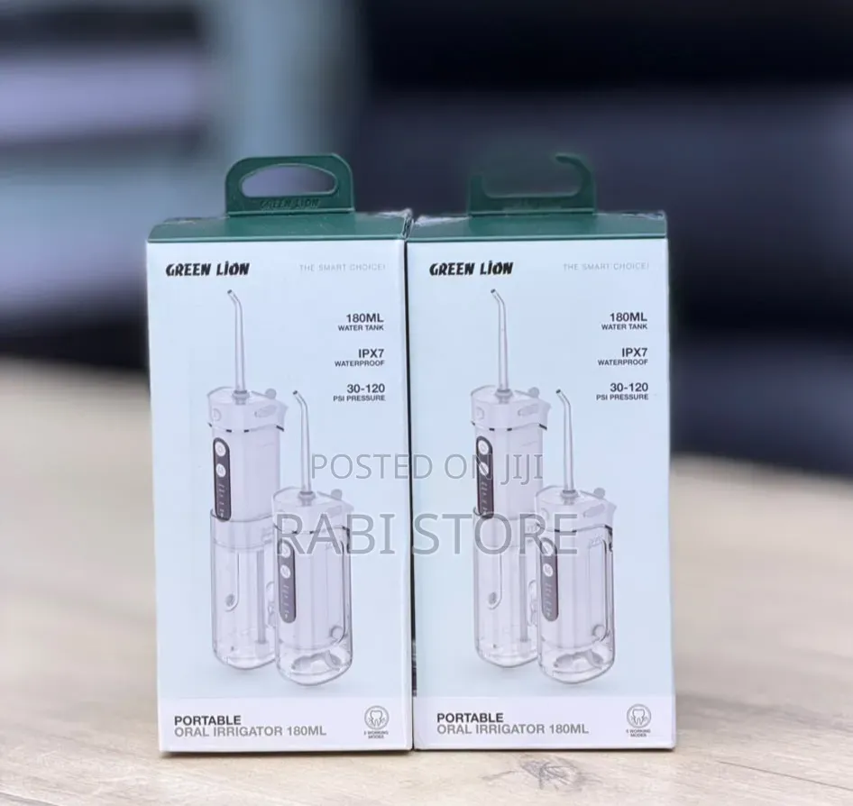 Green Lion Portable Oral Irrigator Dental Flosser, 180ml Capacity,