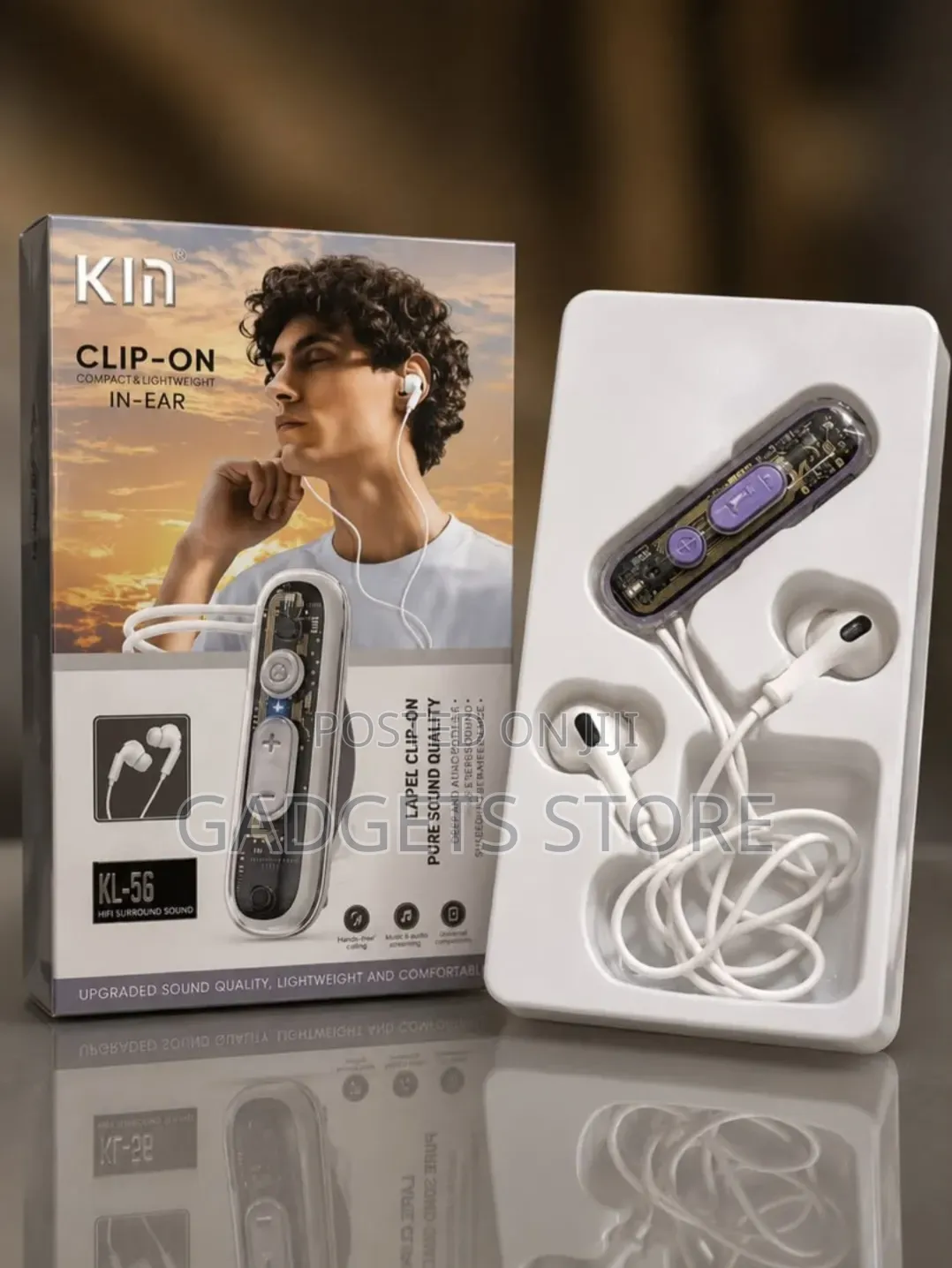 KIn KL-56 Clip-on/Lapel in-Ear Wired or Bluetooth Headset