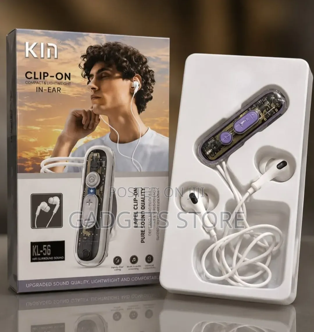 KIn KL-56 Clip-on/Lapel in-Ear Wired or Bluetooth Headset