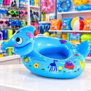 Kids Inflatable Cartoon Animal Swimming Float – Blue Baby Pool Float