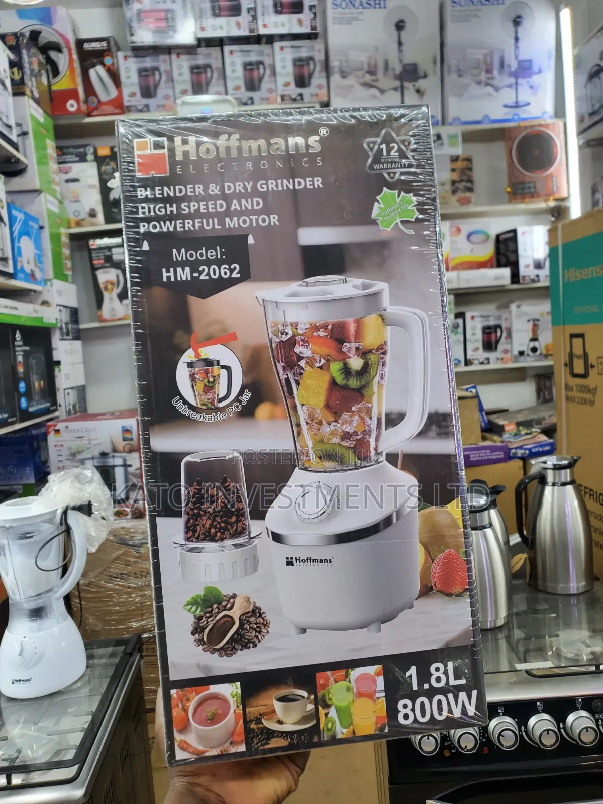 Hoffmans Electronics HM-2062 2-in-1 Blender & Dry Grinder