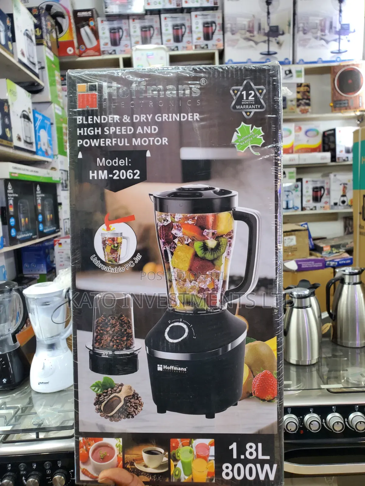 Hoffmans Electronics HM-2062 2-in-1 Blender & Dry Grinder