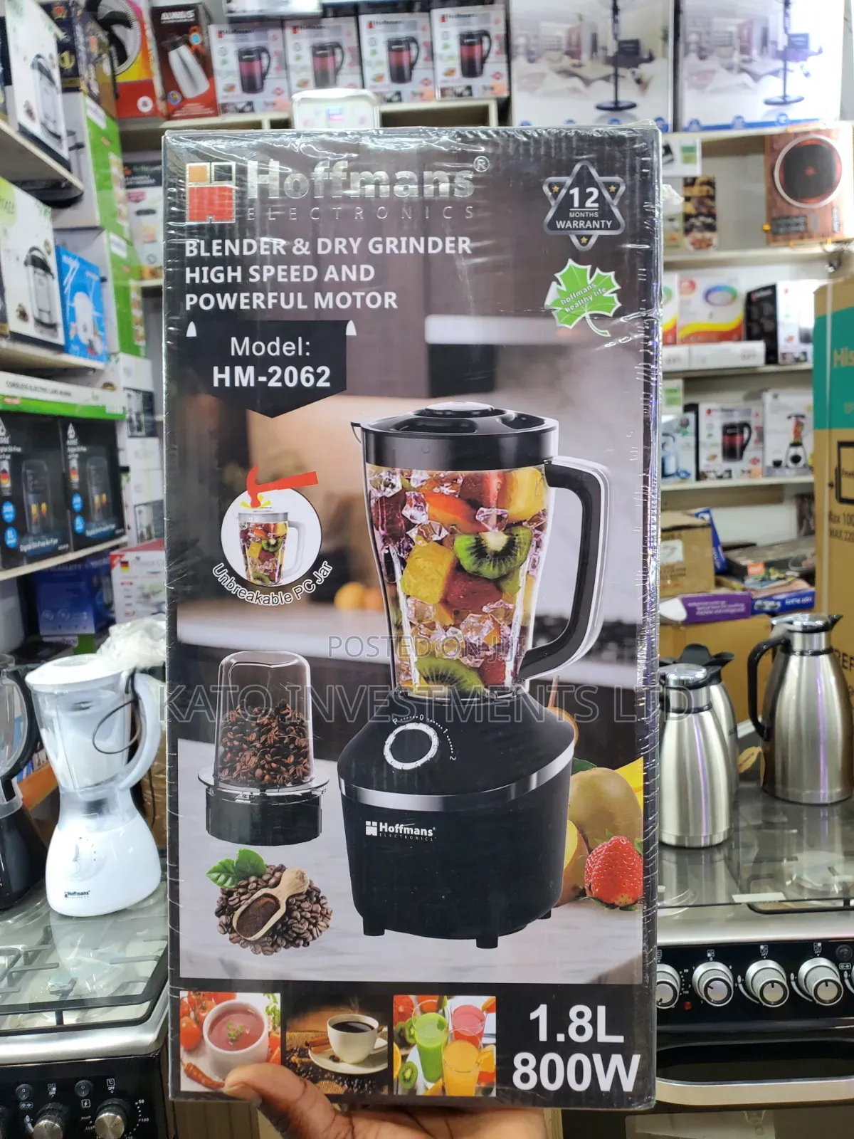 Hoffmans Electronics HM-2062 2-in-1 Blender & Dry Grinder