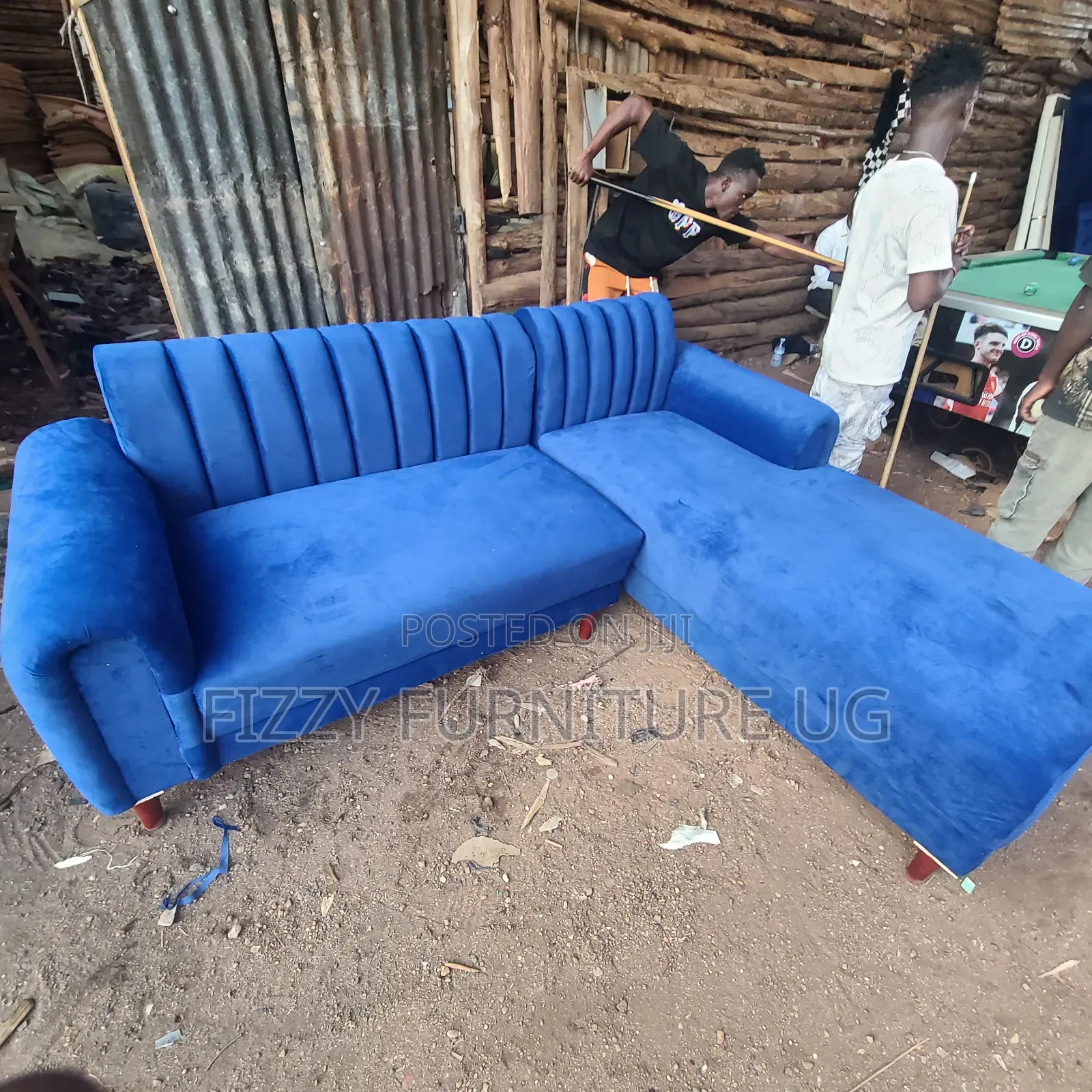 L Shaped Sofa Set in Blue