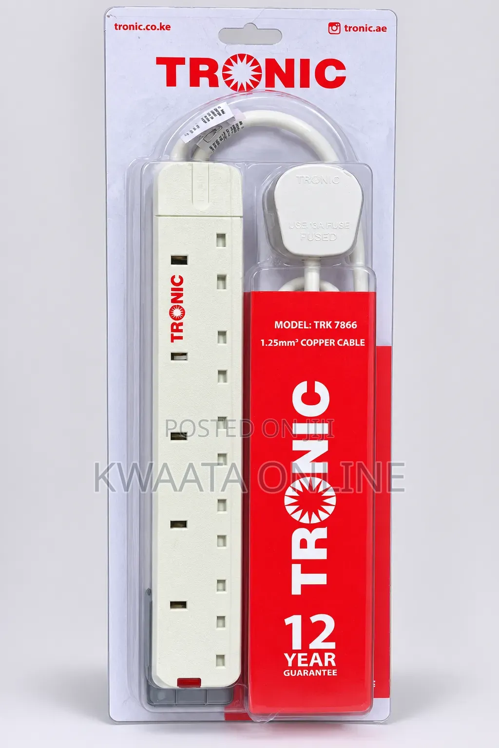 TRONIC Extension Power Strip – 6-Way Socket With 1.25mm2 Copper Cable