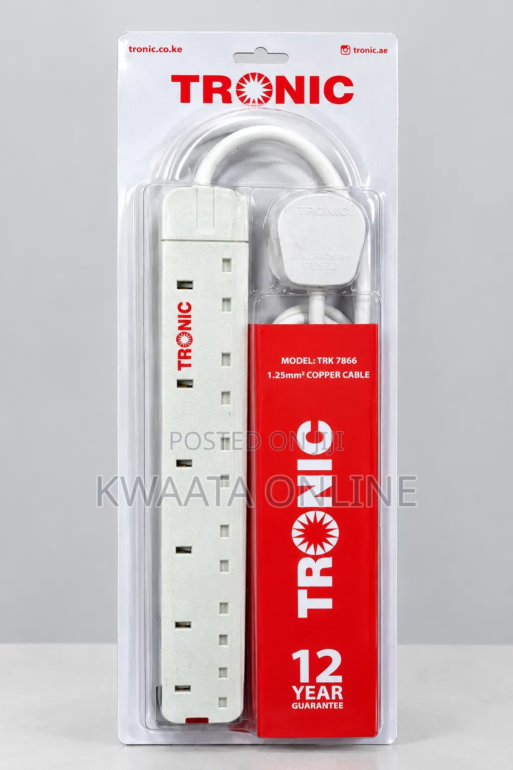 TRONIC Extension Power Strip – 6-Way Socket With 1.25mm2 Copper Cable