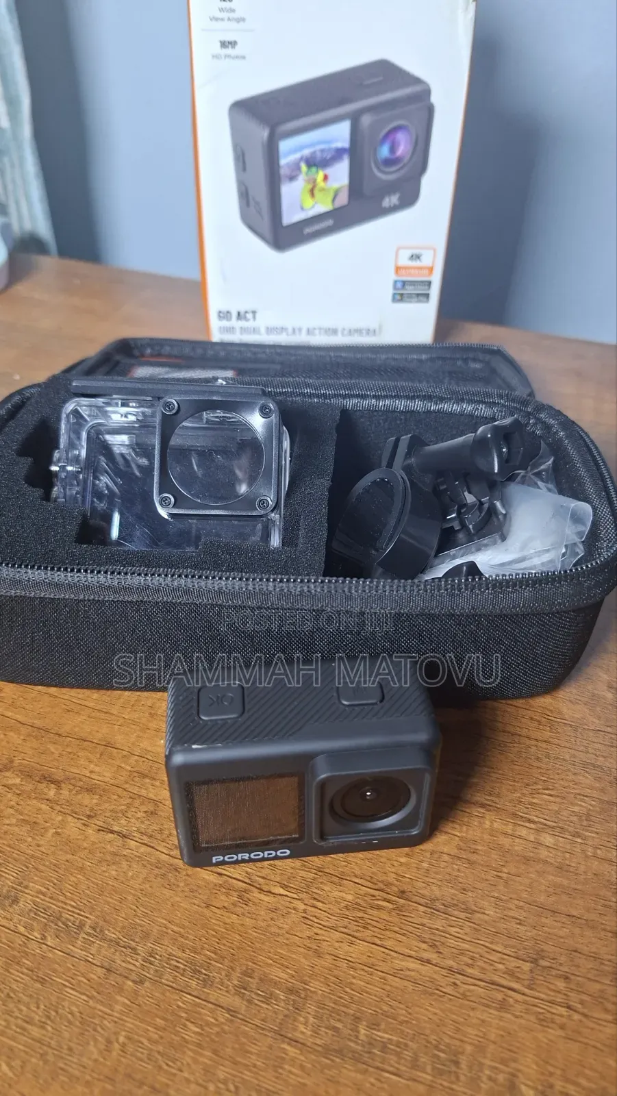 Podoro Lifestyle Waterproof 4k Action Camera 900mAh