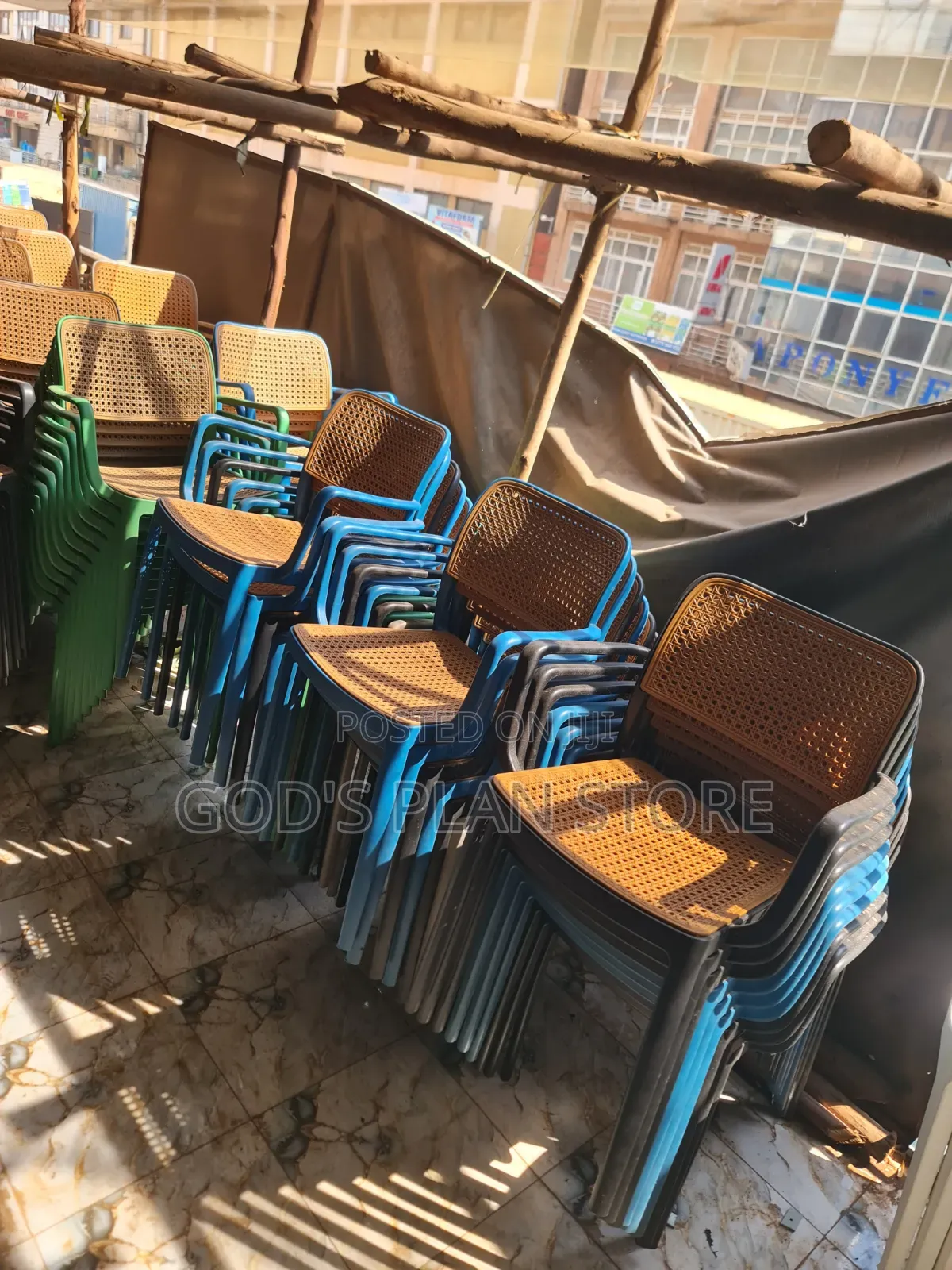 Blue Framed Plastic Chairs Plastic Chairs for Bars Garden Beach Hotels