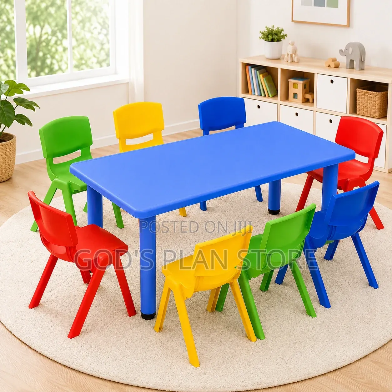 120cm×60cm Kids Plastic Table and Chairs Kids Plastic Table and Chairs
