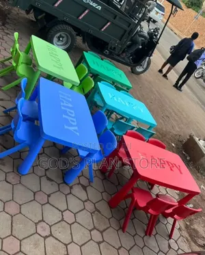 Nursery Kids Plastic Table and 4 Chairs