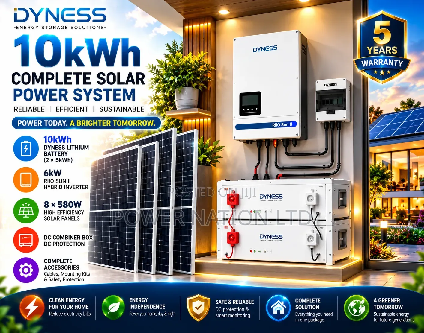 10kwh 48v Dyness Massive Clean Energy Hybrid Lithium Solar System Kit