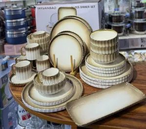 32pc Brown Camouflage Dinner Set