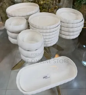 25pc Ribbed Pure White Dinner Set