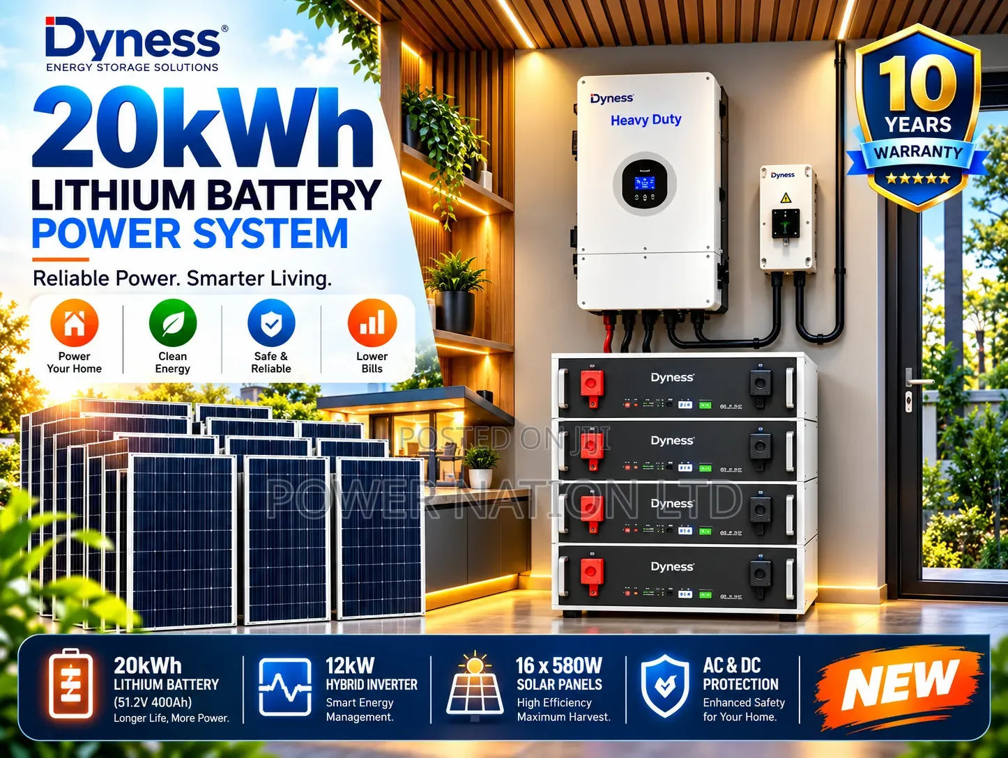 20kwh 48v Dyness Massive Clean Energy Hybrid Lithium Solar System