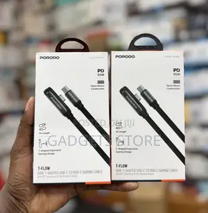Porodo T-Flow 60W T-Shaped USB-C to USB-C Gaming Cable (1m)