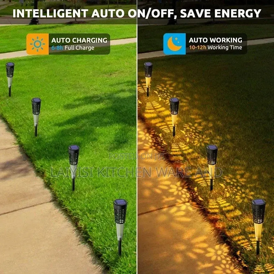 6-Piece Solar Garden Pathway Lights –Waterproof With Automatic on/Off
