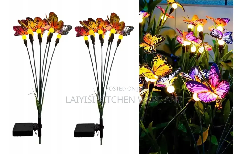 Solar Garden Lights Muticolor LED Butterfly Flower Outdoor Waterproof