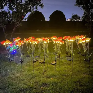 Solar Garden Lights Muticolor LED Butterfly Flower Outdoor Waterproof