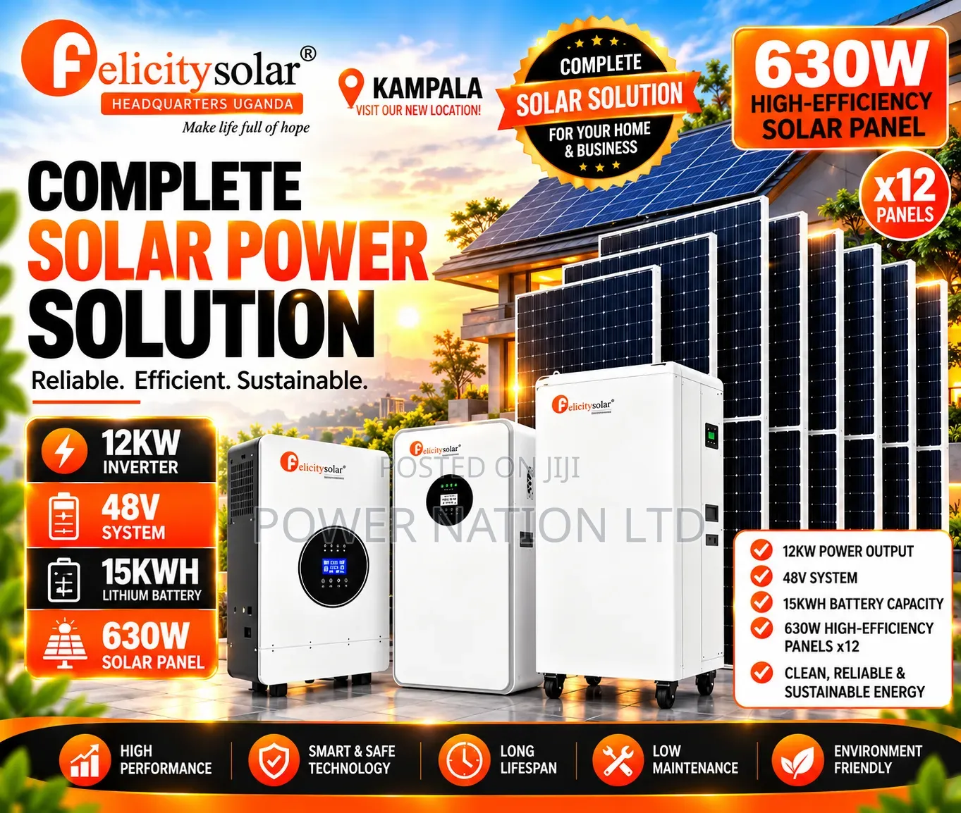 15kwh 48v Felicity Massive Clean Energy Hybrid Lithium Solar System