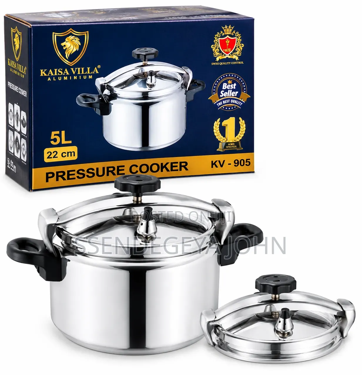 Traditional Polished Aluminum Heavy-Duty Pressure Cooker